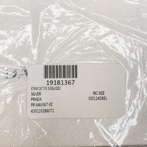 Prada Ultravox Silver PR64US Cat Eye Sunglasses - Picture 9 of 9